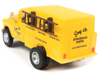 1955 Chevrolet Utility Truck Yellow "Song Co. Refrigeration and Heating" 1/87 (HO) Scale Model by Classic Metal Works by Classic Metal Works