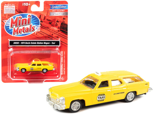 1974 Buick Estate Station Wagon Taxi Yellow 1/87 (HO) Scale Model by Classic Metal Works by Classic Metal Works