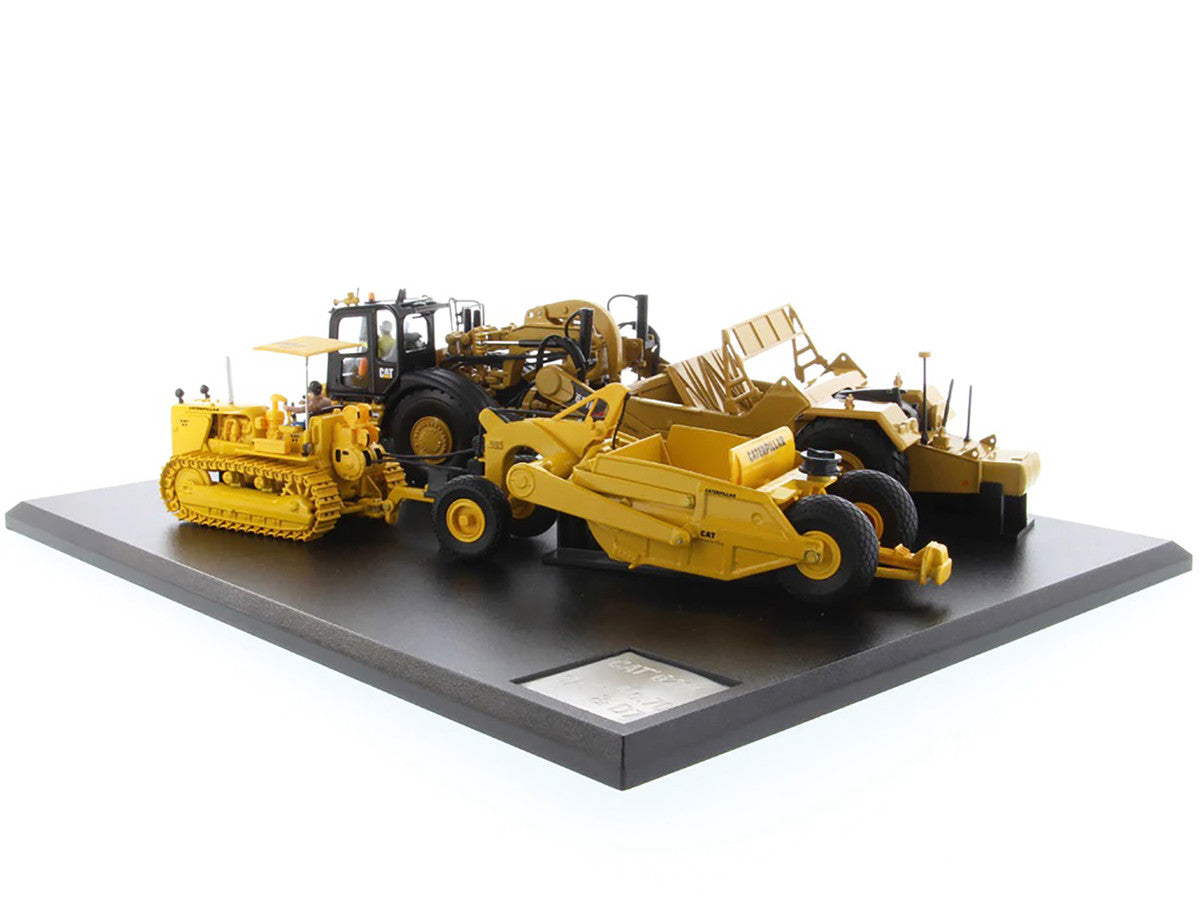 CAT Caterpillar 621K Tractor Scraper and CAT Caterpillar D7 Track-Type Tractor with No. 70 Scraper Set "Evolution Series" 1/50 Diecast Models by Diecast Masters by Diecast Masters
