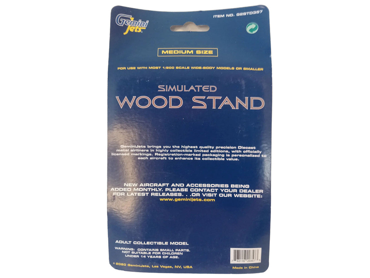 Simulated Wood Display Stand (Medium Size) for 1/200 Scale Models by GeminiJets by GeminiJets