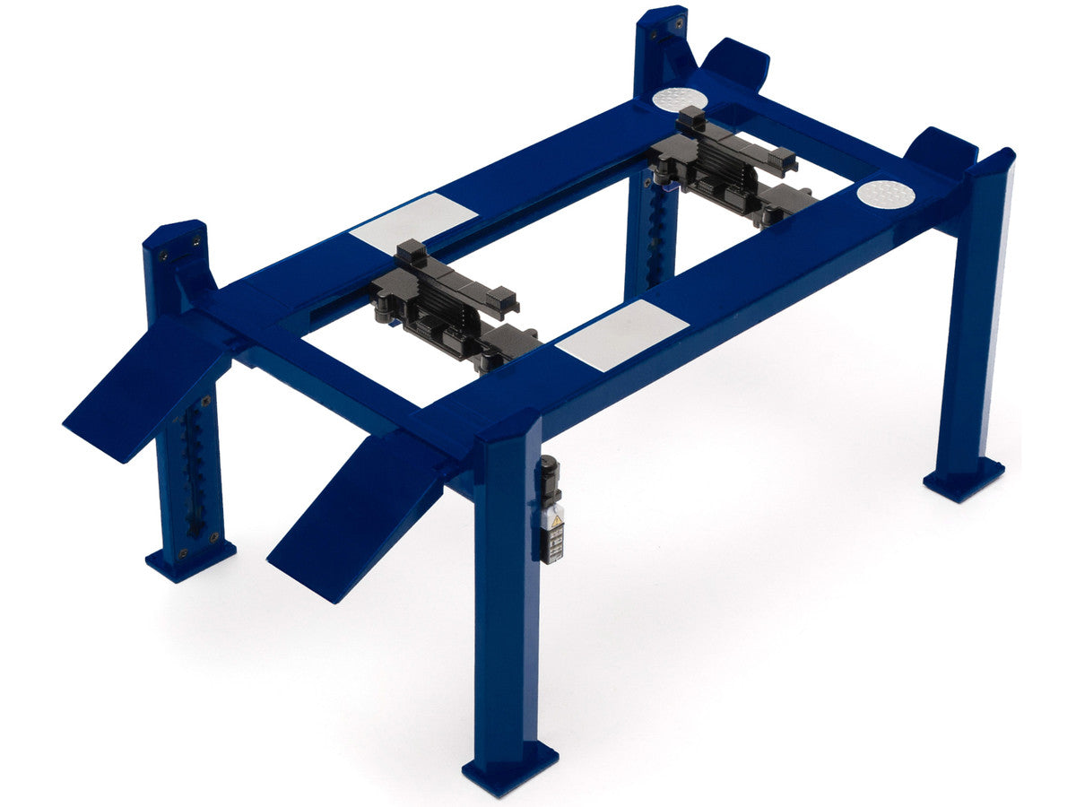 Adjustable Four Post Lift Blue for 1/18 Scale Diecast Model Cars by Greenlight by Greenlight
