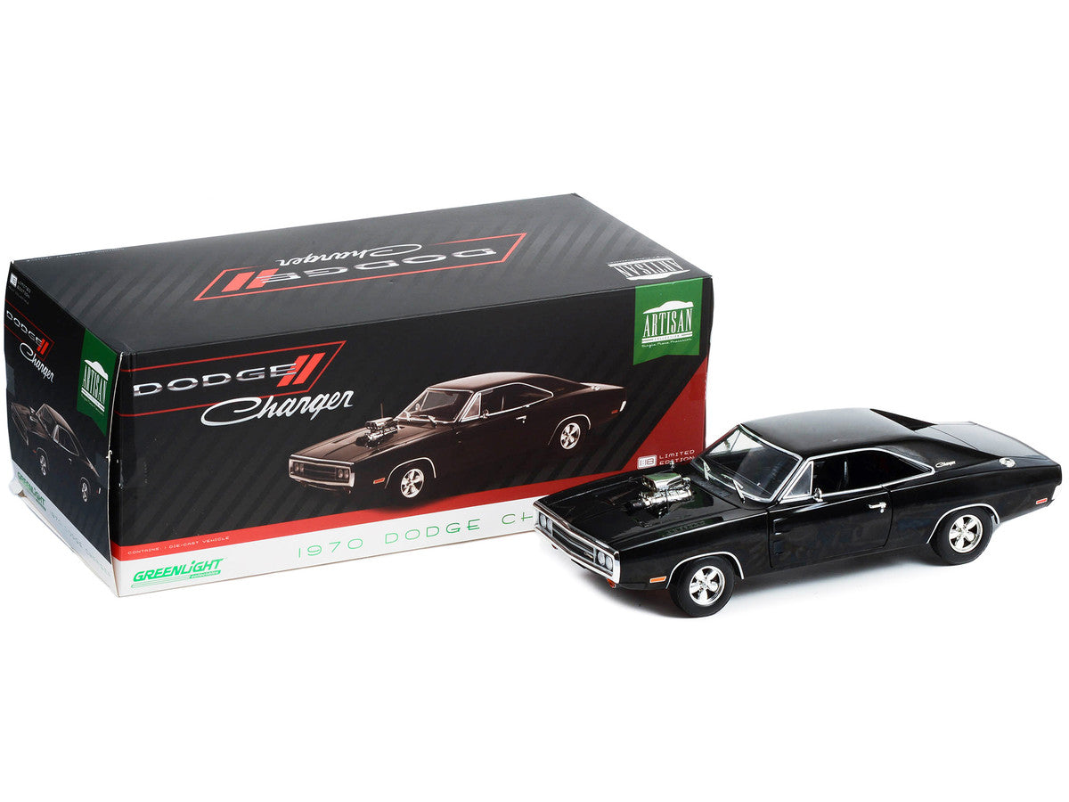 1970 Dodge Charger with Blown Engine Black "Artisan Collection" Series 1/18 Diecast Model Car by Greenlight by Greenlight