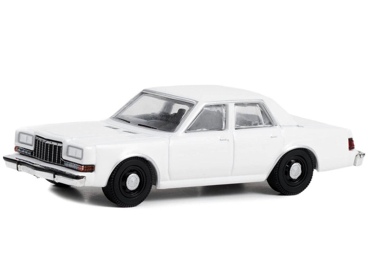 1980-1989 Dodge Diplomat Police Unmarked White "Hot Pursuit" "Hobby Exclusive" Series 1/64 Diecast Model Car by Greenlight by Greenlight