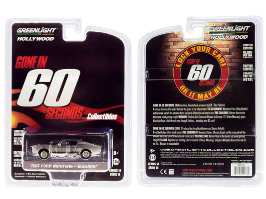 1967 Ford Mustang Custom "Eleanor" "Gone in 60 Sixty Seconds" (2000) Movie 1/64 Diecast Car Model by Greenlight by Greenlight