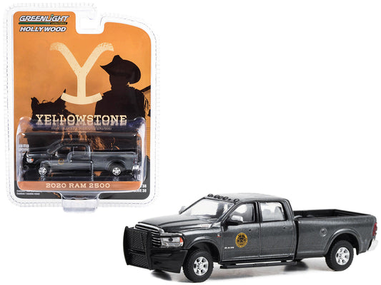 2020 Ram 2500 Pickup Truck Dark Gray Metallic "Montana Livestock Association" "Yellowstone" (2018-Current) TV Series "Hollywood Series" Release 39 1/64 Diecast Model Car by Greenlight by Greenlight