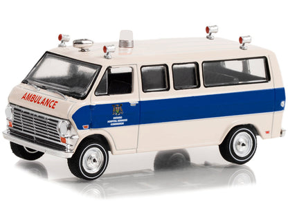 1969 Ford Econoline Ambulance Beige with Blue Stripes "Ontario Hospital Services Commission Ontario Canada" "First Responders" Series 1 1/64 Diecast Model Car by Greenlight by Greenlight