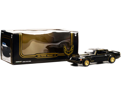 1980 Pontiac Firebird Trans Am T/A Turbo 4.9L Starlite Black with Golden Eagle Hood and Stripes 1/24 Diecast Model Car by Greenlight by Greenlight