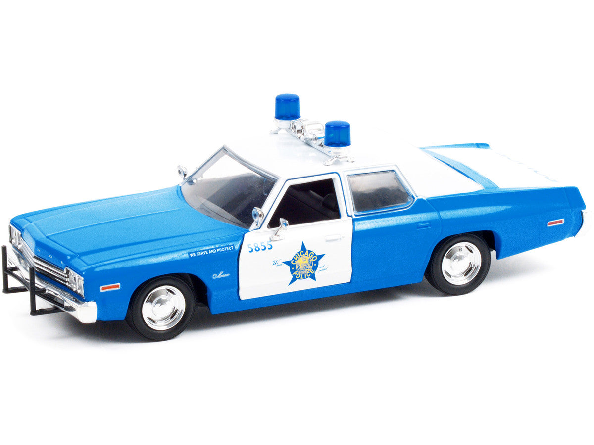 1974 Dodge Monaco Blue and White CPD "Chicago Police Department" (Illinois) "Hot Pursuit" Series 1/24 Diecast Model Car by Greenlight by Greenlight