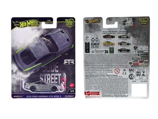 2018 Ford Mustang RTR Spec 5 Gray "Slide Street 2" Series Diecast Model Car by Hot Wheels by Hotwheels