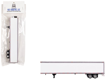 Box Trailer with Reefer White 1/87 (HO) Scale Plastic Model by HO Logistics by HO Logistics Replicas