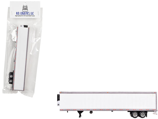 Box Dry Goods Trailer White 1/87 (HO) Scale Plastic Model by HO Logistics by HO Logistics Replicas