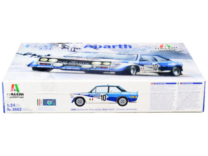 Skill 3 Model Kit Fiat 131 Abarth Rally #10 Winner "Montecarlo Rally" (1980) 1/24 Scale Model by Italeri by Italeri