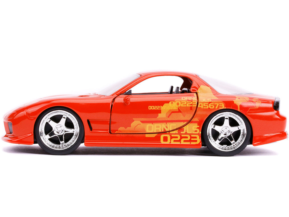Orange Julius' Mazda RX-7 Orange Metallic with Graphics "Fast & Furious" Series 1/32 Diecast Model Car by Jada by Jada