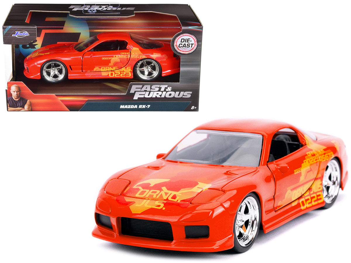 Orange Julius' Mazda RX-7 Orange Metallic with Graphics "Fast & Furious" Series 1/32 Diecast Model Car by Jada by Jada