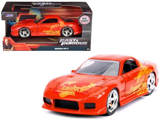 Orange Julius' Mazda RX-7 Orange Metallic with Graphics "Fast & Furious" Series 1/32 Diecast Model Car by Jada by Jada