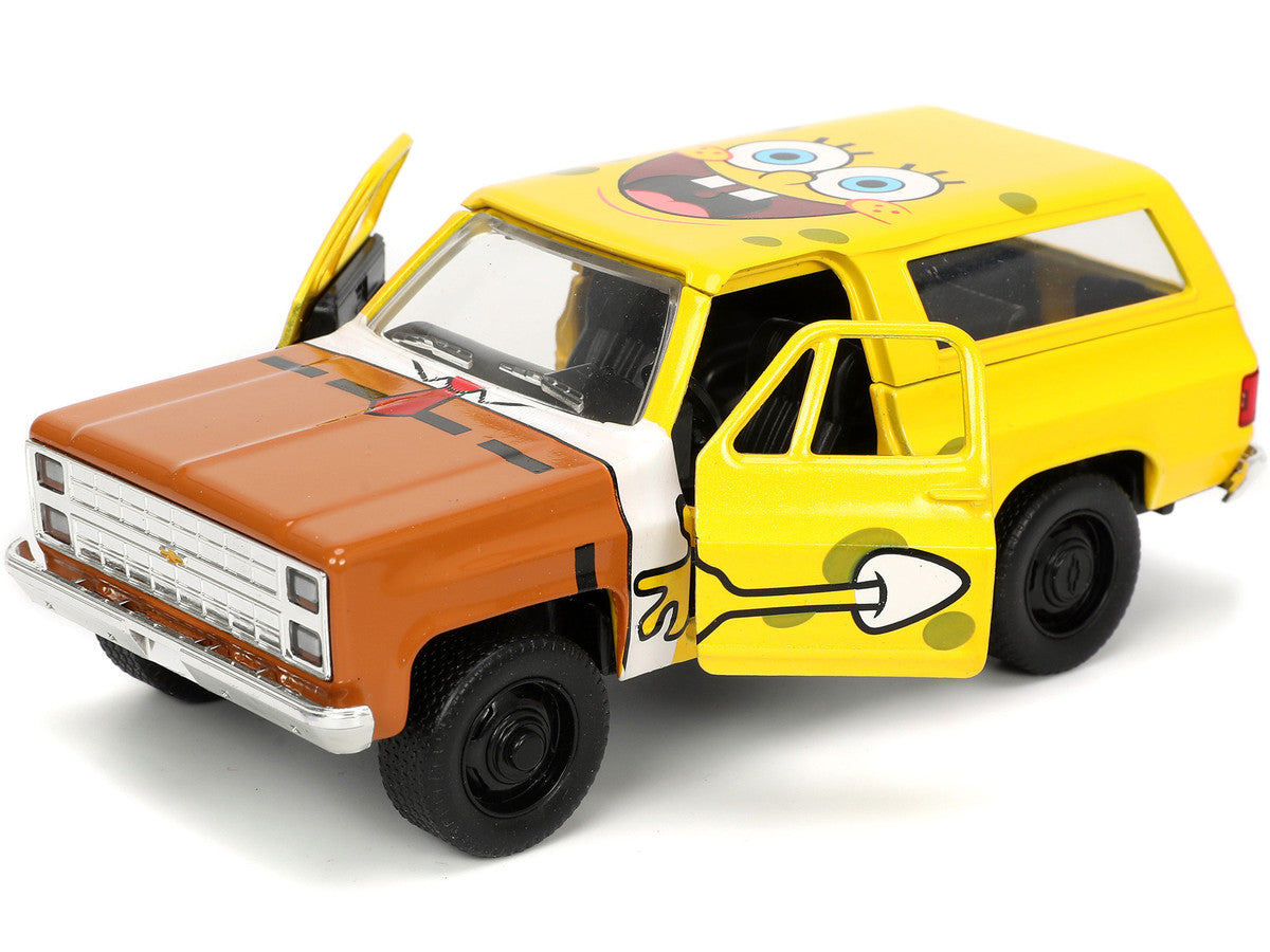 1980 Chevrolet K5 Blazer with SpongeBob SquarePants Diecast Figurine "Hollywood Rides" Series 1/32 Diecast Model Car by Jada by Jada