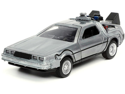 DeLorean DMC (Time Machine) Brushed Metal "Back to the Future Part I" (1985) Movie "Hollywood Rides" Series 1/32 Diecast Model Car by Jada by Jada
