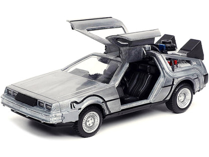 DeLorean DMC (Time Machine) Brushed Metal "Back to the Future Part I" (1985) Movie "Hollywood Rides" Series 1/32 Diecast Model Car by Jada by Jada
