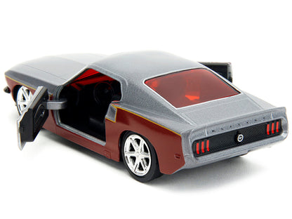 1969 Ford Mustang Silver Metallic and Dark Red and Star Lord Diecast Figure "Marvel Guardians of the Galaxy" "Hollywood Rides" Series 1/32 Diecast Model Car by Jada by Jada