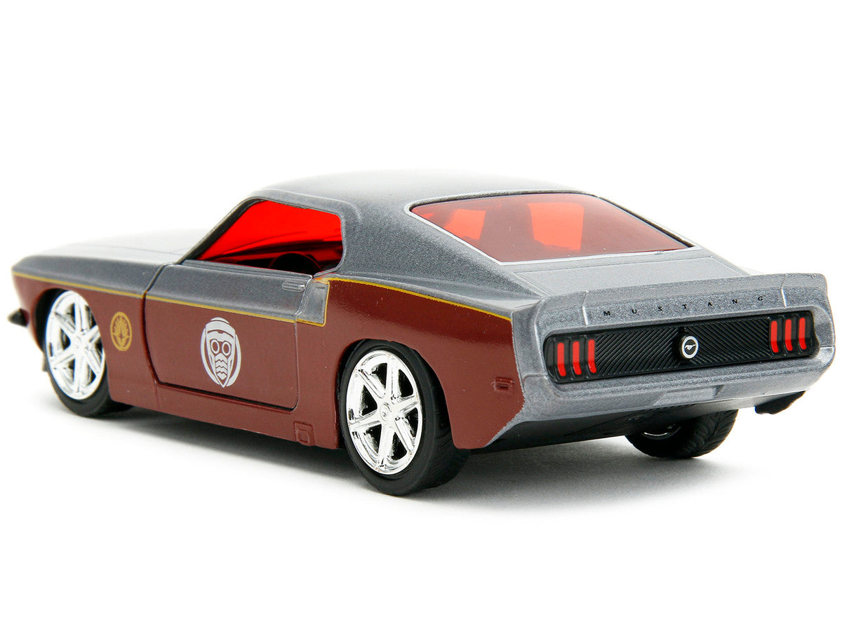 1969 Ford Mustang Silver Metallic and Dark Red and Star Lord Diecast Figure "Marvel Guardians of the Galaxy" "Hollywood Rides" Series 1/32 Diecast Model Car by Jada by Jada