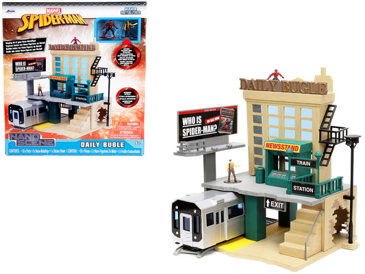 "Daily Bugle" and Subway Diorama Set with Spider-Man and J. Jonah Jameson Diecast Figures "Marvel's Spider-Man" "Nano Scene" Series Models by Jada by Jada
