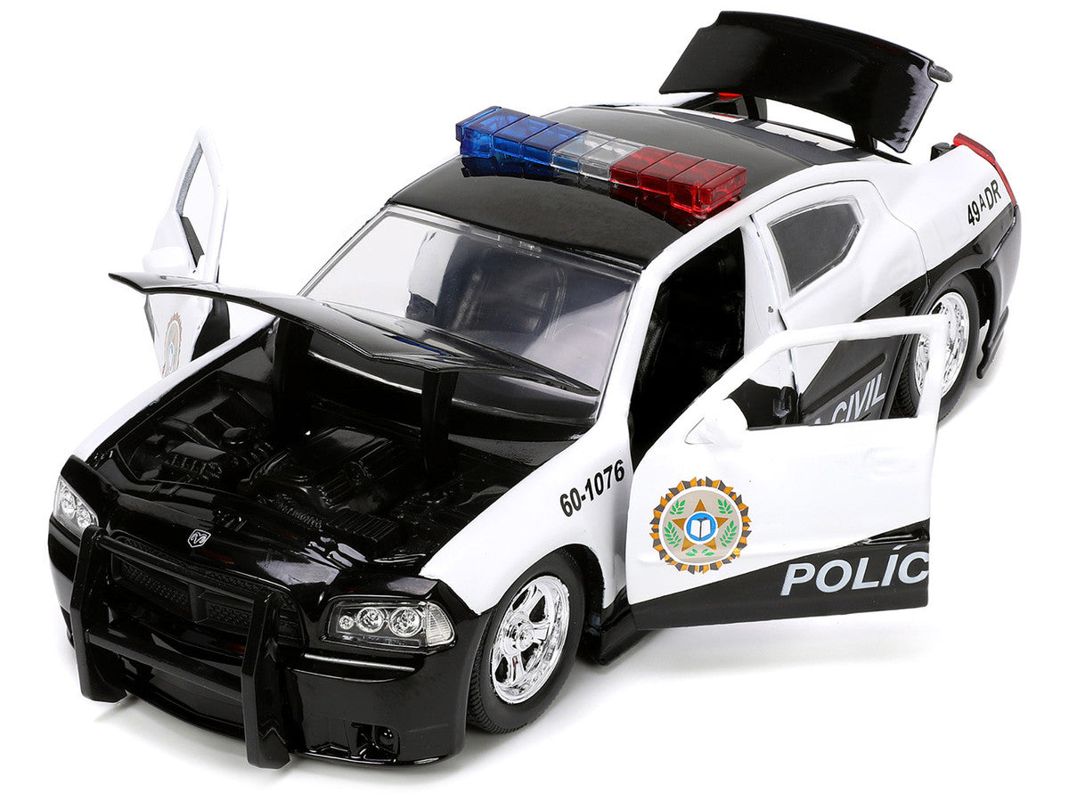 2006 Dodge Charger Police Black and White "Policia Civil" "Fast & Furious" Series 1/24 Diecast Model Car by Jada by Jada