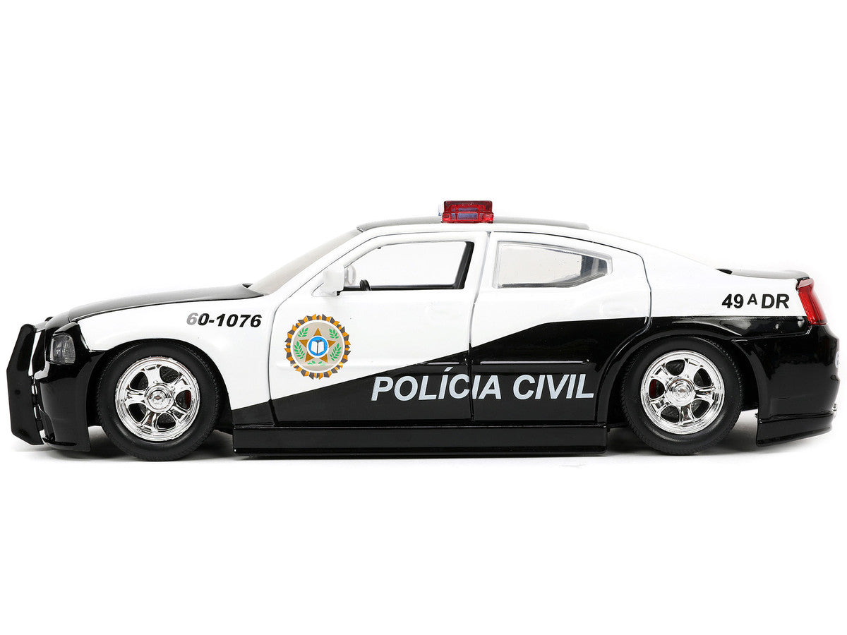 2006 Dodge Charger Police Black and White "Policia Civil" "Fast & Furious" Series 1/24 Diecast Model Car by Jada by Jada
