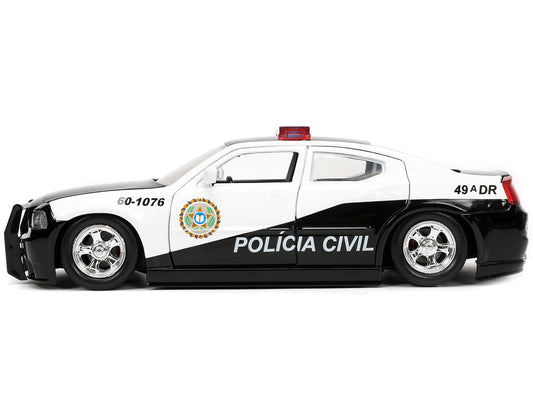 2006 Dodge Charger Police Black and White "Policia Civil" "Fast & Furious" Series 1/24 Diecast Model Car by Jada by Jada