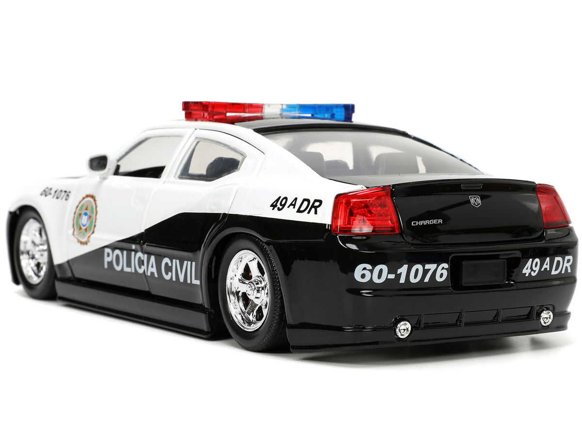 2006 Dodge Charger Police Black and White "Policia Civil" "Fast & Furious" Series 1/24 Diecast Model Car by Jada by Jada