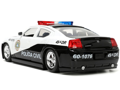 2006 Dodge Charger Police Black and White "Policia Civil" "Fast & Furious" Series 1/24 Diecast Model Car by Jada by Jada
