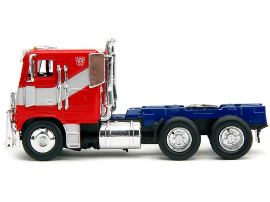 Optimus Prime Tractor Truck Red and Blue with Silver Stripes "Transformers: Rise of the Beasts" (2023) Movie "Hollywood Rides" Series 1/32 Diecast Model Car by Jada by Jada