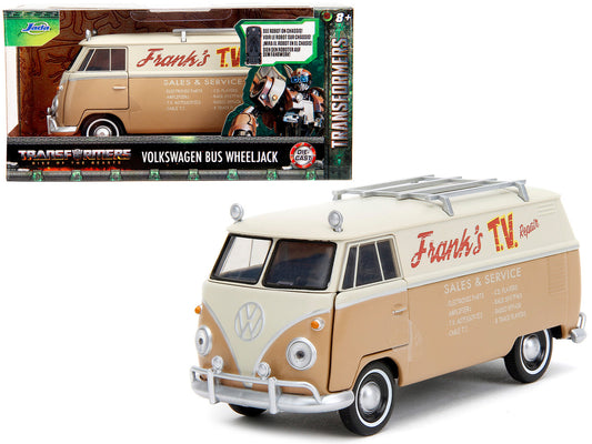 Volkswagen Bus "WheelJack" Tan and Beige "Frank's TV Repair" "Transformers: Rise of the Beasts" (2023) Movie "Hollywood Rides" Series 1/32 Diecast Model Car by Jada by Jada