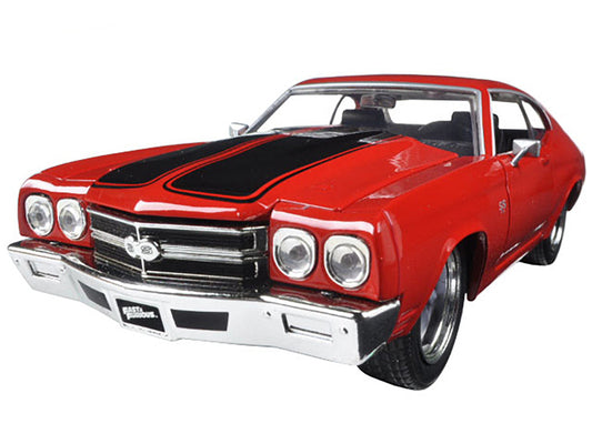 Dom's Chevrolet Chevelle SS Red with Black Stripes "Fast & Furious" Movie 1/24 Diecast Model Car by Jada by Jada