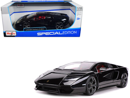 Lamborghini Countach LPI 800-4 Black with Red Interior "Special Edition" 1/18 Diecast Model Car by Maisto by Maisto