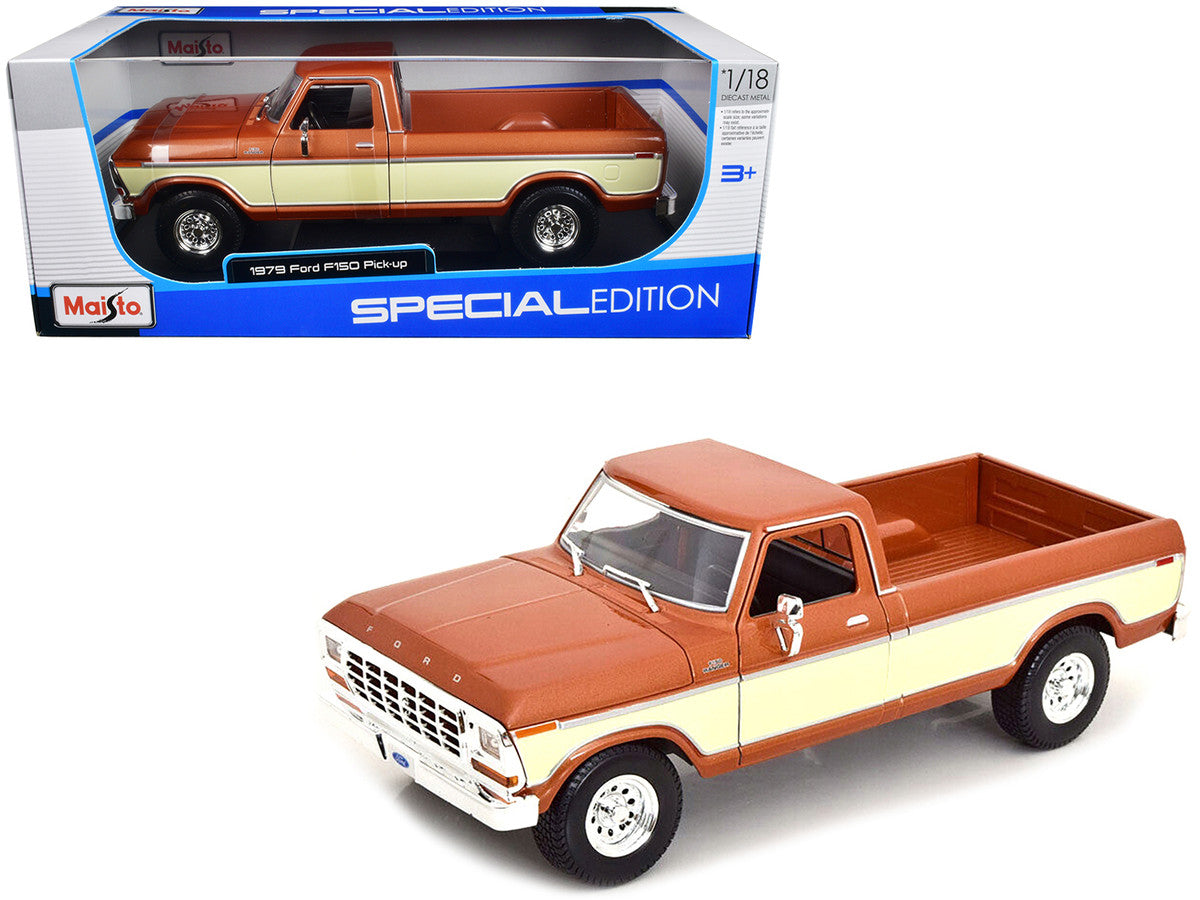 1979 Ford F-150 Ranger Pickup Truck Brown Metallic and Cream "Special Edition" 1/18 Diecast Model Car by Maisto by Maisto