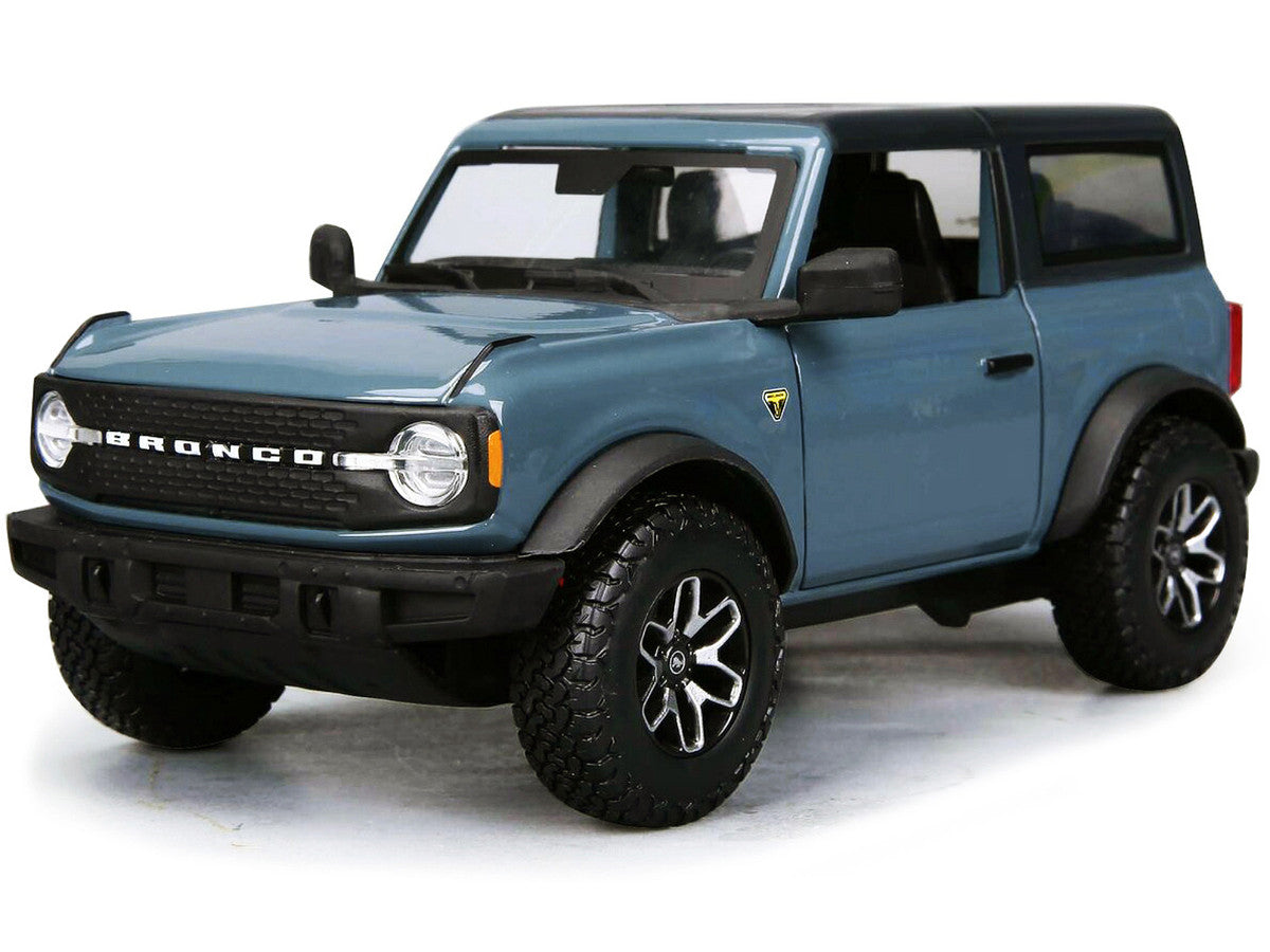 2021 Ford Bronco Badlands Blue with Black Top "Special Edition" 1/24 Diecast Model Car by Maisto by Maisto