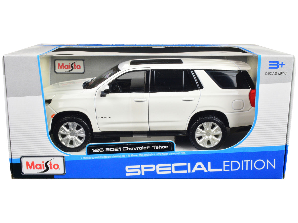 2021 Chevrolet Tahoe White with Sunroof "Special Edition" 1/26 Diecast Model Car by Maisto by Maisto