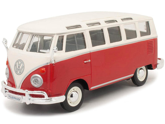 Volkswagen Van Samba Bus Red and White 1/25 Diecast Model by Maisto by Maisto