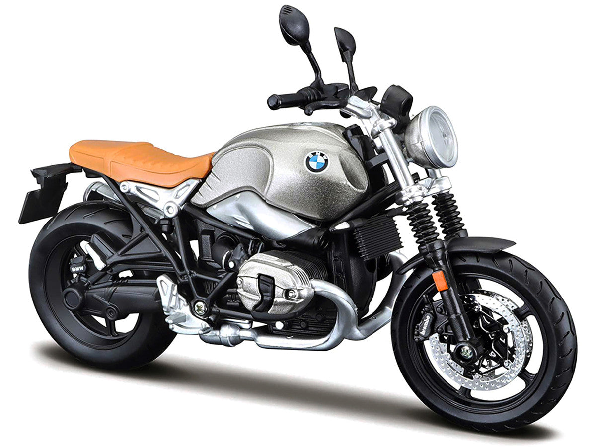 BMW R nineT Scrambler Meatllic Gray with Plastic Display Stand 1/12 Diecast Motorcycle Model by Maisto by Maisto