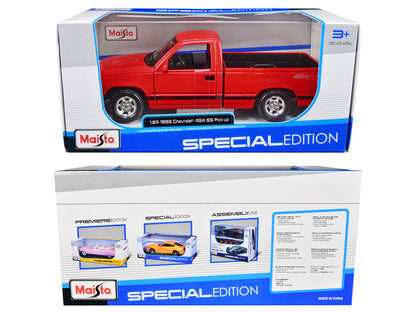 1993 Chevrolet 454 SS Pickup Truck Red 1/24 Diecast Model Car by Maisto by Maisto