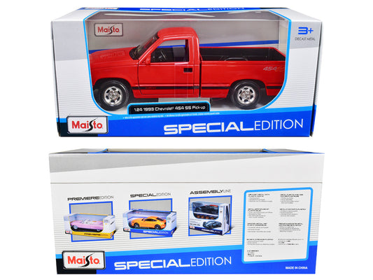 1993 Chevrolet 454 SS Pickup Truck Red 1/24 Diecast Model Car by Maisto by Maisto