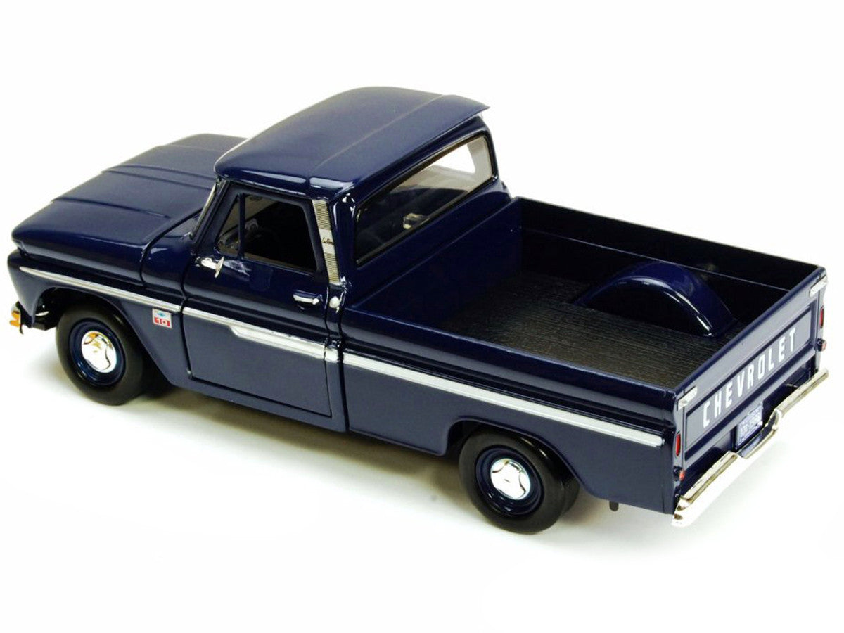 1966 Chevrolet C10 Fleetside Pickup Truck Dark Blue 1/24 Diecast Car Model by Motormax by Motormax