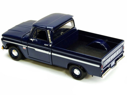 1966 Chevrolet C10 Fleetside Pickup Truck Dark Blue 1/24 Diecast Car Model by Motormax by Motormax
