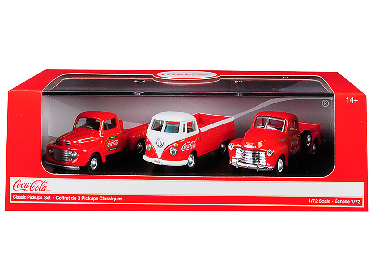 "Classic Pickups" Gift Set of 3 Pickup Trucks "Coca Cola" 1/72 Diecast Model Cars by Motorcity Classics by Motorcity Classics