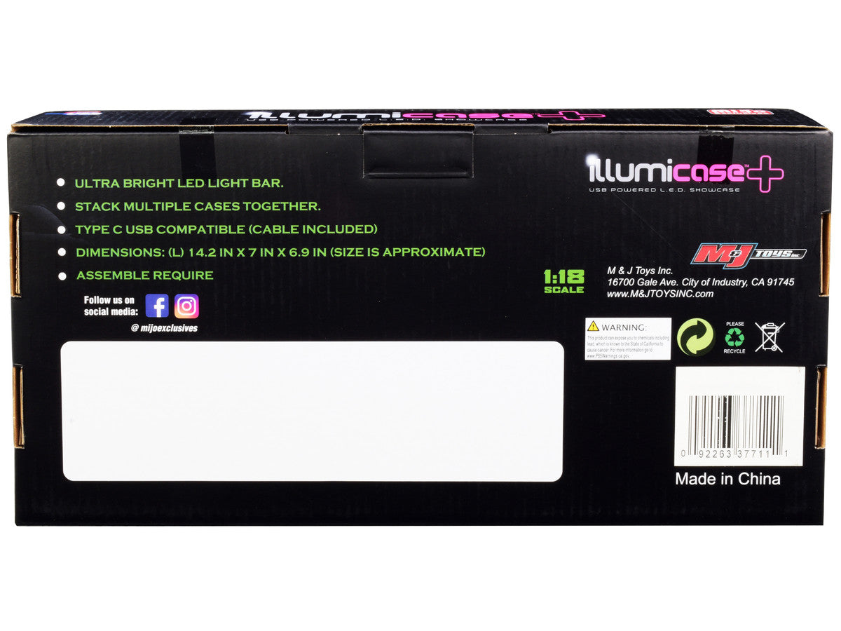 Black Collectible Display Show Case Illumicase+ with LED Lights and Mirror Base and Back for 1/64 1/43 1/32 1/24 1/18 Scale Models by Illumibox by Illumibox