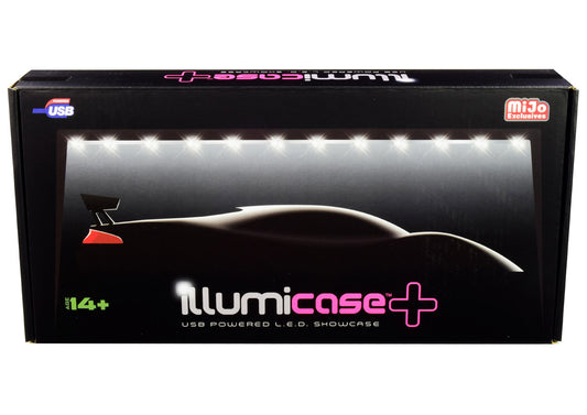 Black Collectible Display Show Case Illumicase+ with LED Lights and Mirror Base and Back for 1/64 1/43 1/32 1/24 1/18 Scale Models by Illumibox by Illumibox
