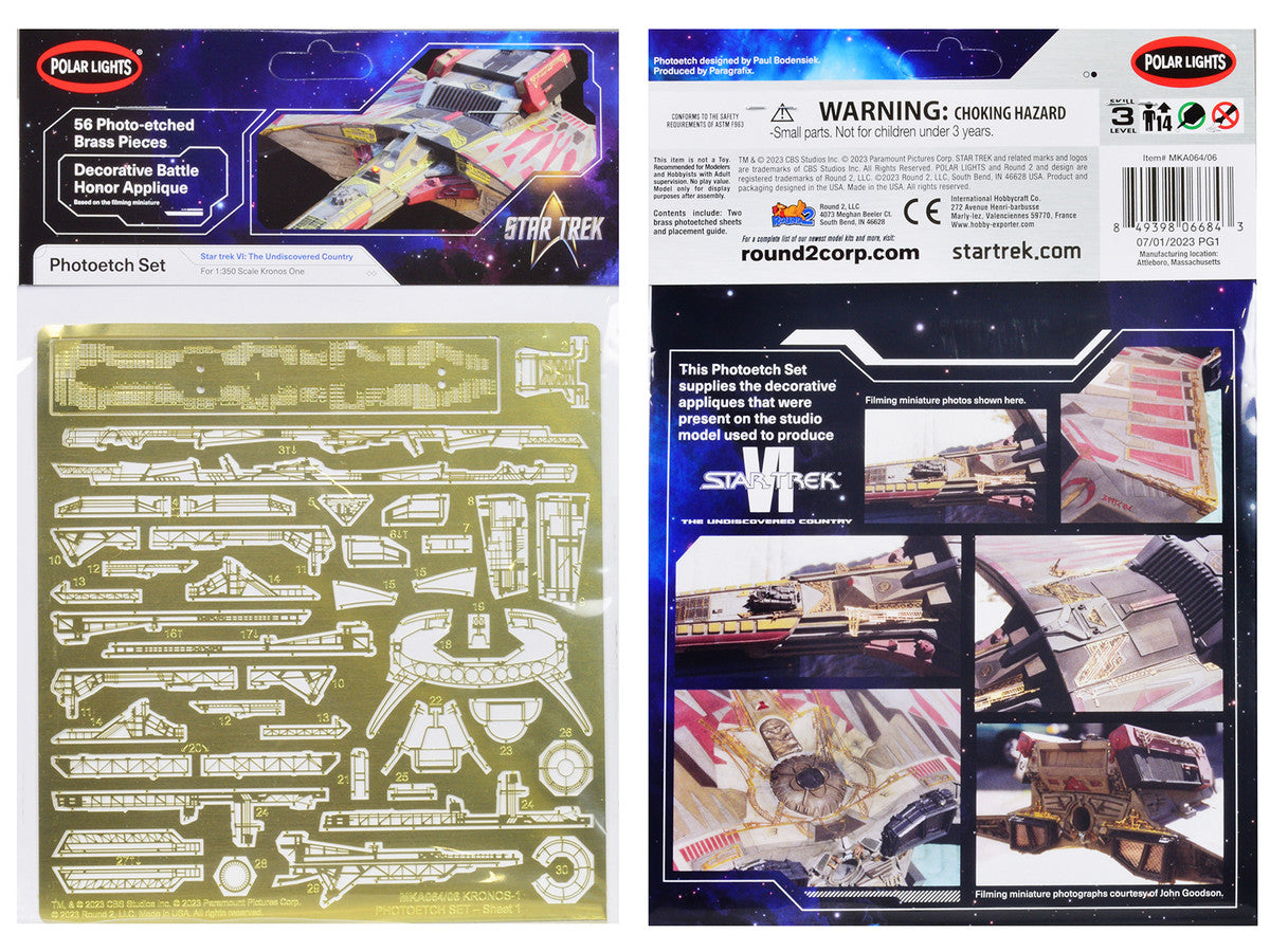 Photoetch Set for Klingon Kronos One Spaceship "Star Trek VI: The Undiscovered Country" (1991) Movie 1/350 Scale by Polar Lights by Polar Lights