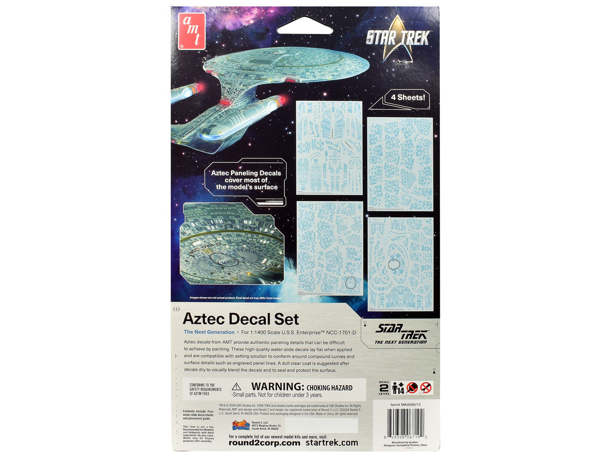 "Star Trek: The Next Generation" U.S.S. Enterprise NCC-1701-D Aztec Decal Set 1/1400 Scale by AMT-1