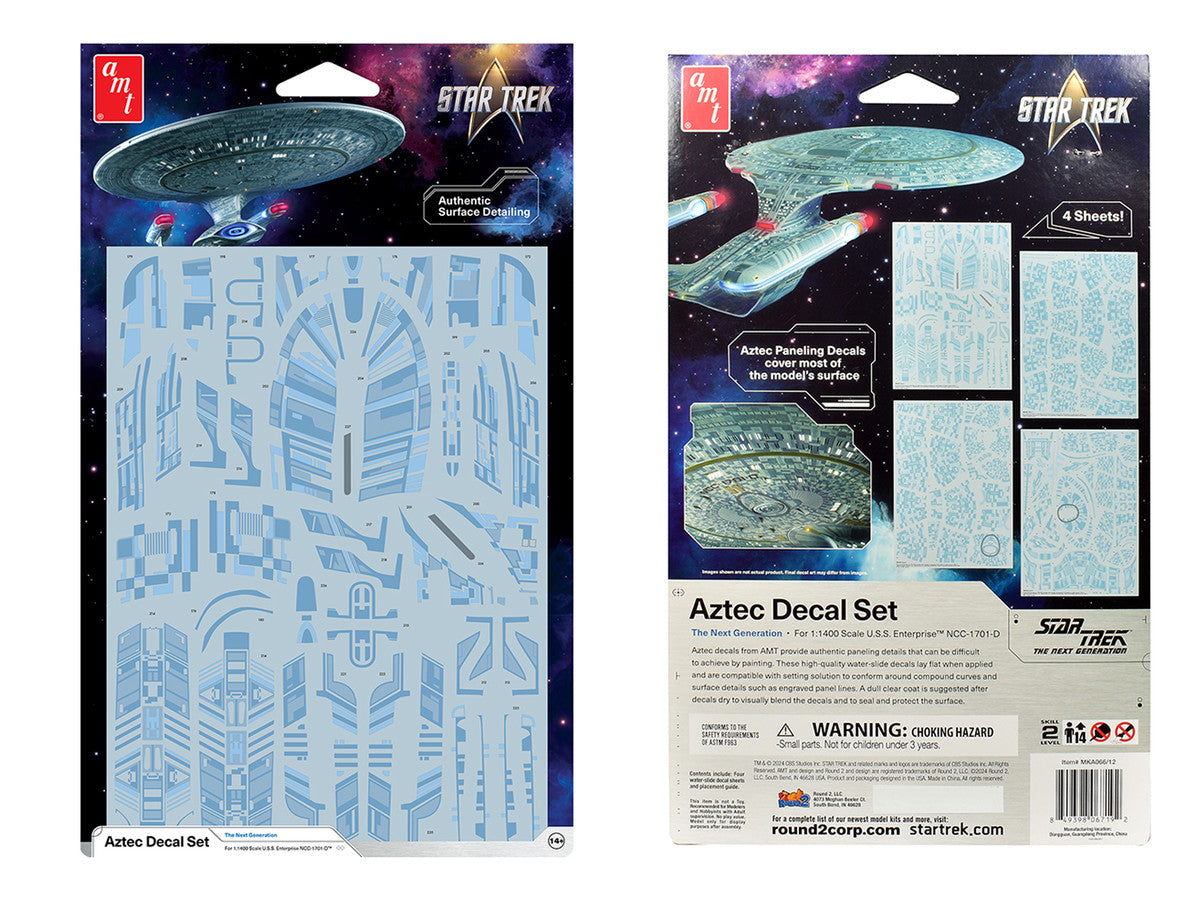 "Star Trek: The Next Generation" U.S.S. Enterprise NCC-1701-D Aztec Decal Set 1/1400 Scale by AMT-2