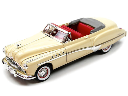 1949 Buick Roadmaster Cream with Red Interior 1/18 Diecast Model Car by Motormax by Motormax